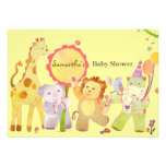 Animaux mignons de bébé de jungle de safari : Baby Faire-part Personnalisé