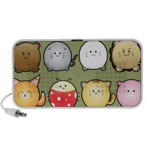 animaux ronds de kawaii mignon de chibi haut-parleurs mobiles