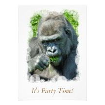 ANIMAUX SAUVAGES - GORILLES INVITATION PERSONNALISABLE