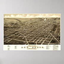 Ann Arbor, Michigan 1880 Poster