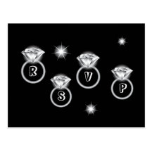 Anneau de Bling épousant RSVP Carte Postale