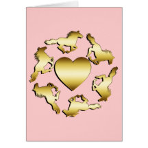 ANNEAU DE CHEVAUX D'OR CARTES DE VŒUX