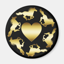 ANNEAU DE CHEVAUX D'OR MAGNETS