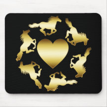 ANNEAU DE CHEVAUX D'OR TAPIS DE SOURIS
