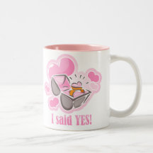 Anneau de coeur que j'ai dit oui tasses