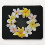 Anneau Mouspad de Plumeria avec la fleur jaune et  Tapis De Souris