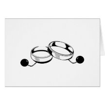 Anneaux de mariage de boule et de chaîne carte