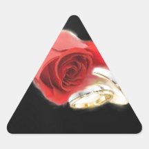 Anneaux de mariage de rose rouge autocollants