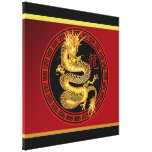Année chinoise fleurie du dragon 2012 impression sur toile