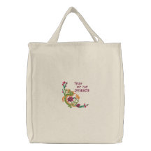 Année du sac fourre - tout brodé par dragon
