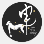 Année du singe - zodiaque chinois adhésifs ronds