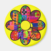 Années '60 flower power aimant