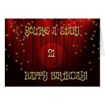 Anniversaire 21 d'étoile cartes de vœux