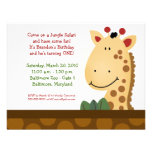 Anniversaire 4x5 de zoo de girafe de Zanzibar de S Invitation