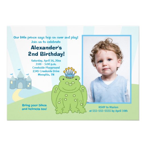 Anniversaire 5x7 de *PHOTO* de prince Theme de gre Invitation Personnalisable