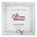 Anniversaire argenté carton d'invitation