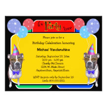 Anniversaire Barker de boxeur Cartons D'invitation