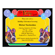 Anniversaire Barker de boxeurs d'art de bruit Invitations Personnalisées