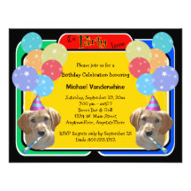 Anniversaire Barker de chiot de Labradoodle Invitations