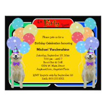 Anniversaire Barker de golden retriever Invitations Personnalisées