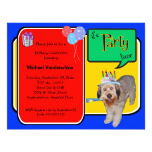 Anniversaire Barker de Labradoodle Invitations Personnalisées