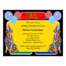 Anniversaire Barker de rottweiler Invitation