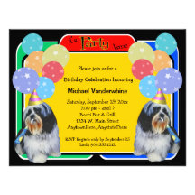 Anniversaire Barker de Shih Tzu Faire-parts