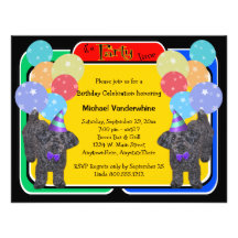 Anniversaire Barker de YorkiePoo Faire-parts