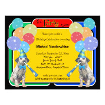 Anniversaire dalmatien Barker de chiot Invitations