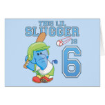 Anniversaire de base-ball d'éléphant 6ème carte de vœux