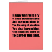 Anniversaire de carte d'adoption