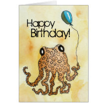 Anniversaire de céphalopode cartes de vœux