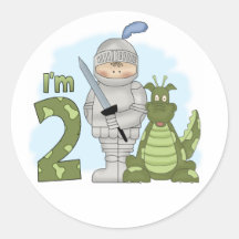 Anniversaire de chevalier de dragon 2ème autocollants