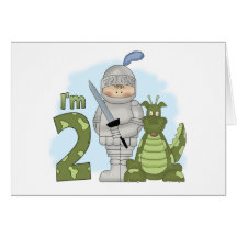 Anniversaire de chevalier de dragon 2ème cartes de vœux