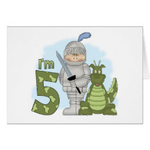 Anniversaire de chevalier de dragon 5ème carte de vœux