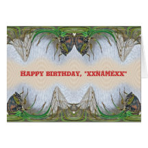 Anniversaire de cigale de Fantasmagorical à person Cartes De Vœux