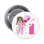 Anniversaire de coeurs de fille ęr pin's avec agrafe