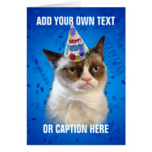 Anniversaire de Customizeable de chat grincheux jo Cartes De Vœux
