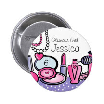 Anniversaire de fille de charme (palladium) badges