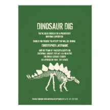 Anniversaire de fouille de dinosaure invitation personnalisée