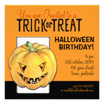 Anniversaire de Halloween de citrouille de des bon invitations