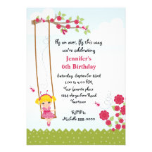 Anniversaire de la coccinelle de la fille blonde invitations personnalisées