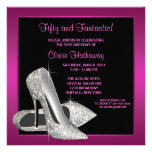 Anniversaire de la femme de talons hauts de scinti invitations