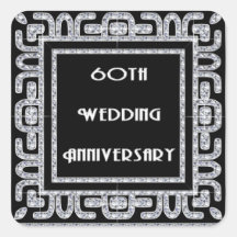 Anniversaire de mariage de jubilé de diamant soixa adhésif