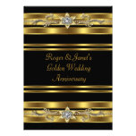 Anniversaire de mariage élégant de diamants d'or c cartons d'invitation