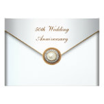 Anniversaire de mariage élégant d'or cinquantième  invitation personnalisable