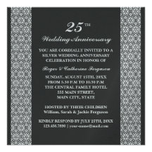 Anniversaire de mariage fleuri de motif cartons d'invitation