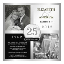 Anniversaire de mariage - invitations élégantes de