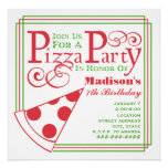 Anniversaire de partie de pizza faire-part