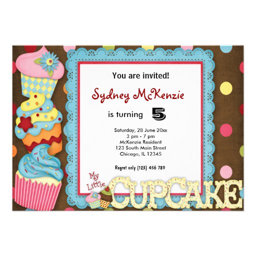 Anniversaire de petit gâteau invitation personnalisable